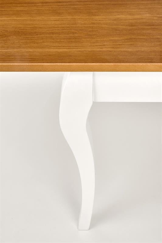 Halmar Masa extensibila din furnir si lemn, Wynton Stejar Inchis / Alb, L160-240xl90xH76 cm
