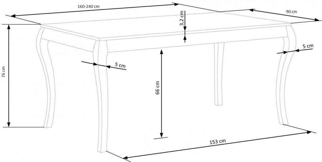 Halmar Masa extensibila din furnir si lemn, Wynton Stejar Inchis / Alb, L160-240xl90xH76 cm