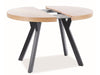 Masa extensibila din furnir si metal, Dominy Stejar / Negru, L100-250xl100xH76 cm (3)