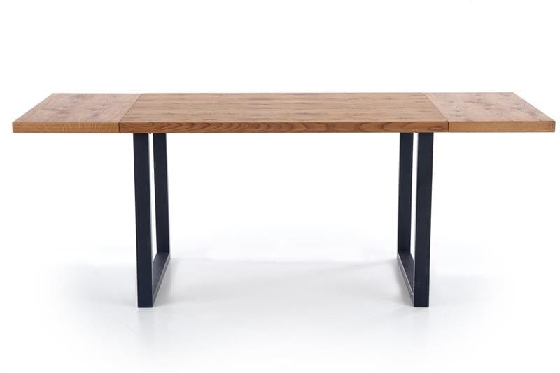 Halmar Masa extensibila din lemn, furnir si metal, Halen Stejar Deschis / Negru, L126-206xl80xH76 cm