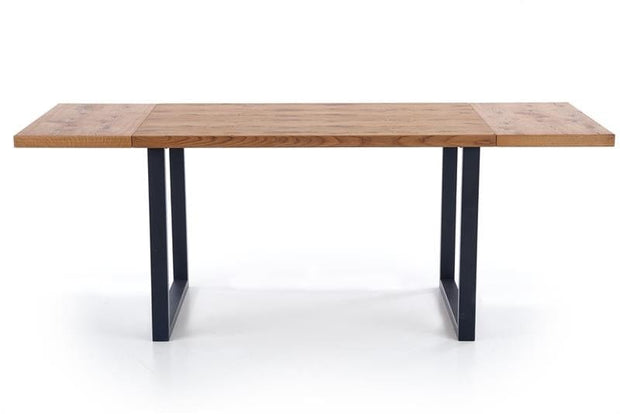 Halmar Masa extensibila din lemn, furnir si metal, Halen Stejar Deschis / Negru, L126-206xl80xH76 cm