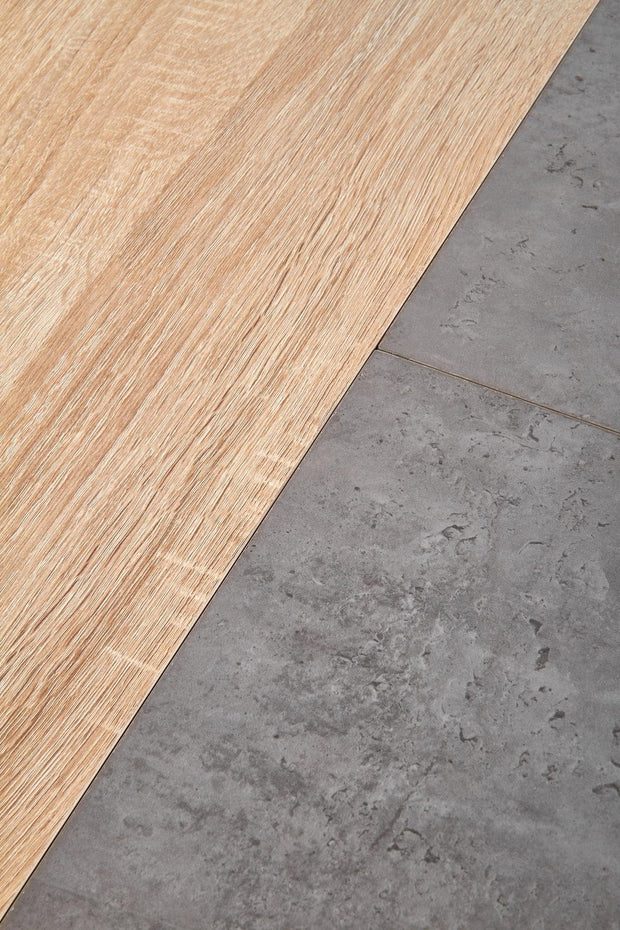 Halmar Masa extensibila din MDF, furnir si metal, Albota Stejar Sonoma / Gri / Negru, L120-160xl80xH76 cm