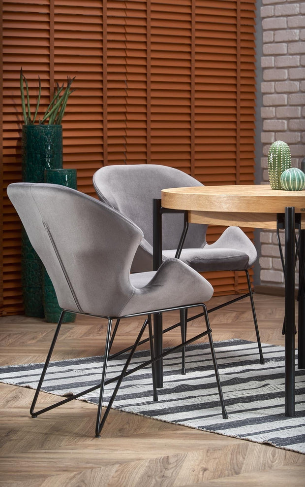 Halmar Masa extensibila din MDF, furnir si metal, Infernalis Stejar / Negru, L100-300xl100xH76 cm