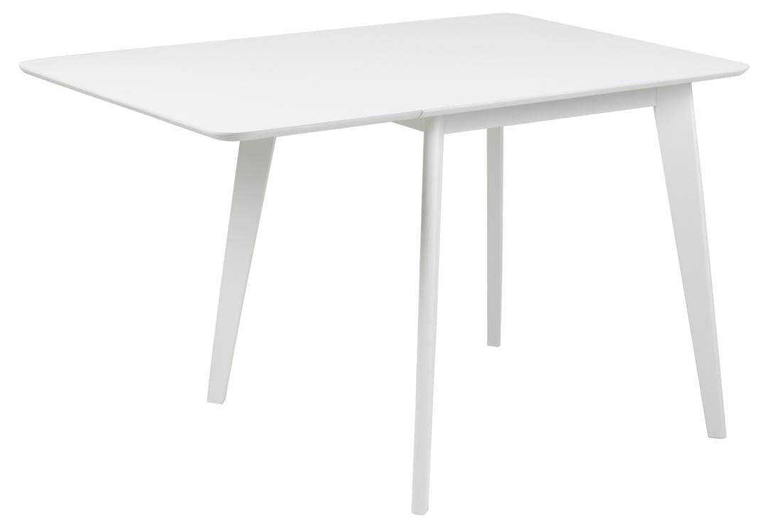 Masa extensibila din MDF si lemn, Roxby Alb, L80-120xl80xH76 cm (2)
