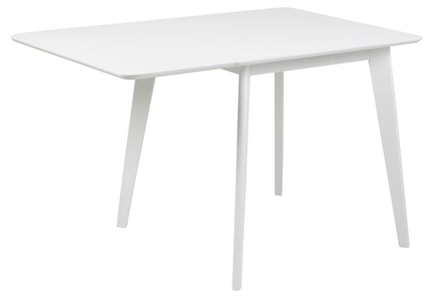Masa extensibila din MDF si lemn, Roxby Alb, L80-120xl80xH76 cm (2)