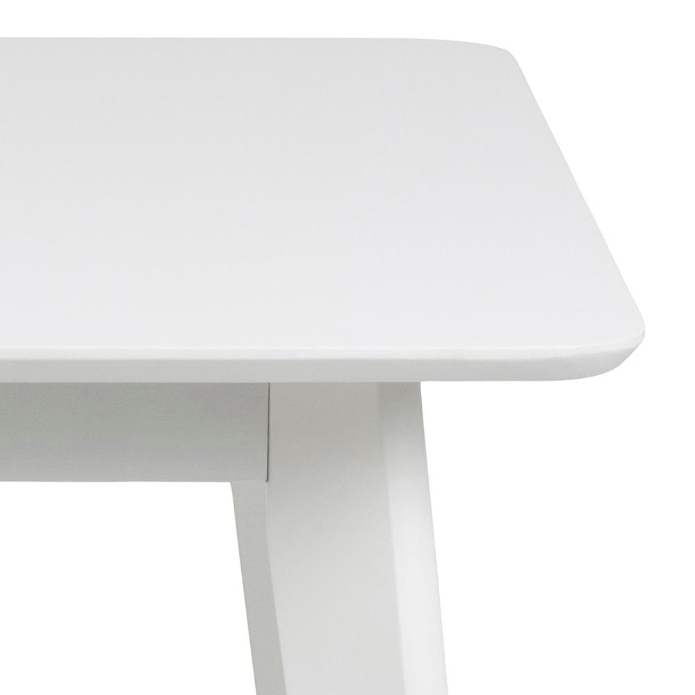 Masa extensibila din MDF si lemn, Roxby Alb, L80-120xl80xH76 cm (3)