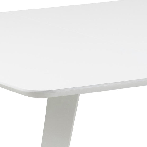 Masa extensibila din MDF si lemn, Roxby Alb, L80-120xl80xH76 cm (4)