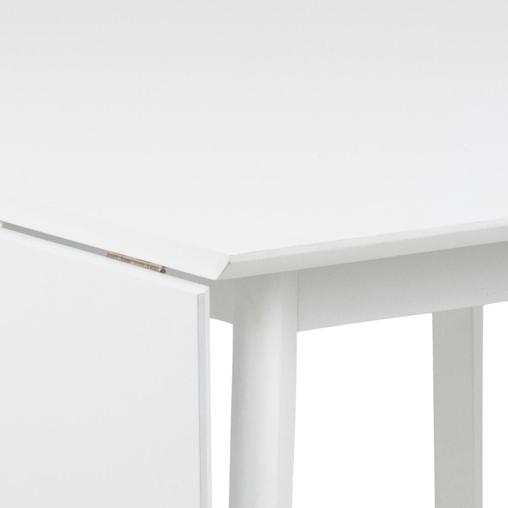 Masa extensibila din MDF si lemn, Roxby Alb, L80-120xl80xH76 cm (7)
