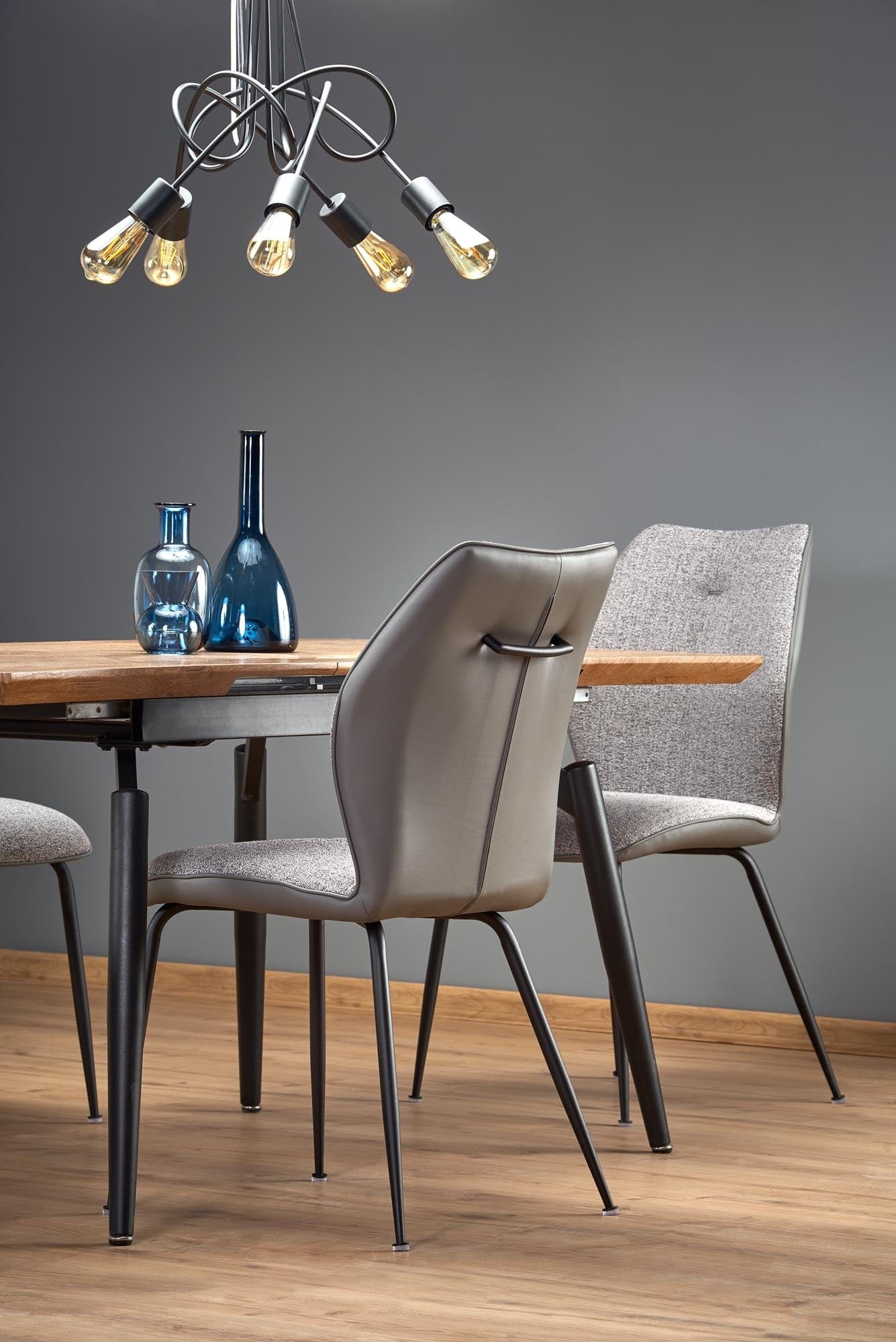 Halmar Masa extensibila din MDF si metal, Camberley Stejar / Negru, L140-180xl80xH74 cm