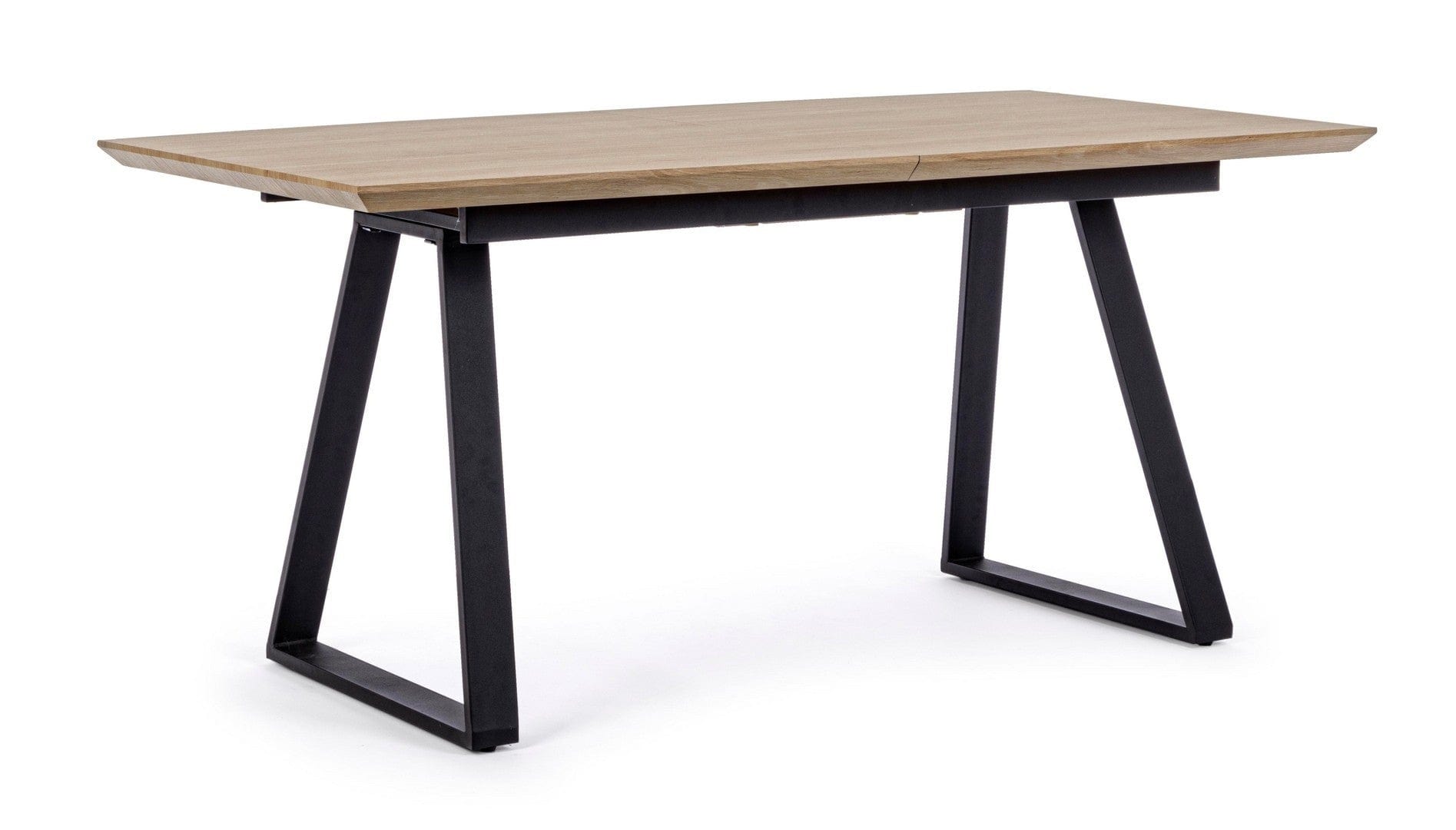 Masa extensibila din MDF si metal Collins Natural / Negru, L160-200xl90xH76 cm