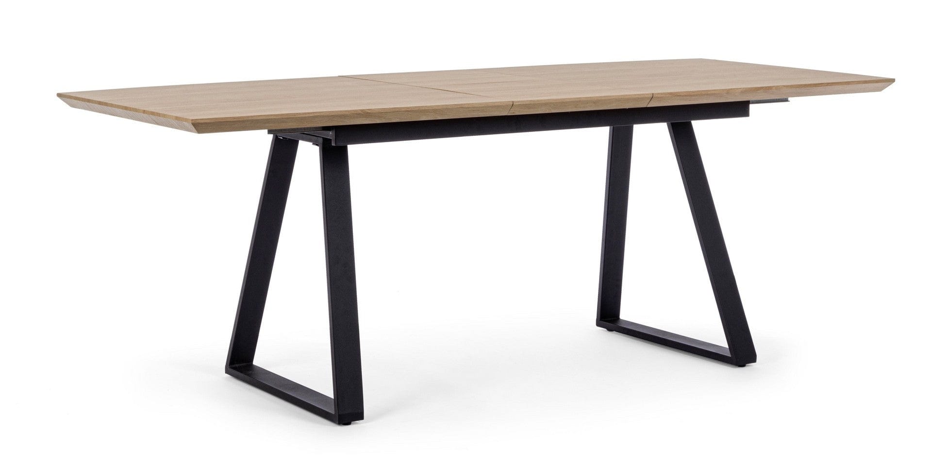 Masa extensibila din MDF si metal Collins Natural / Negru, L160-200xl90xH76 cm (2)