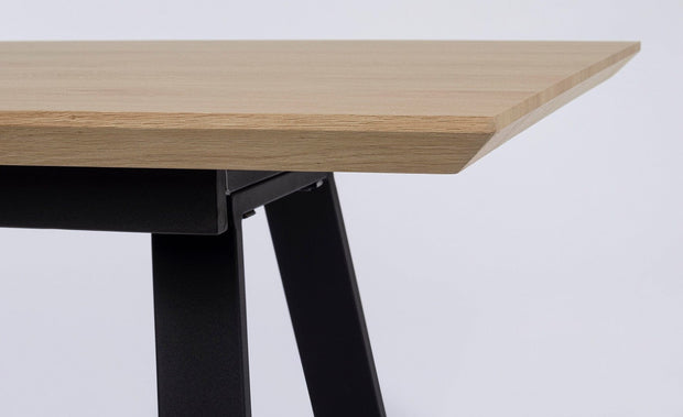 Masa extensibila din MDF si metal Collins Natural / Negru, L160-200xl90xH76 cm (5)