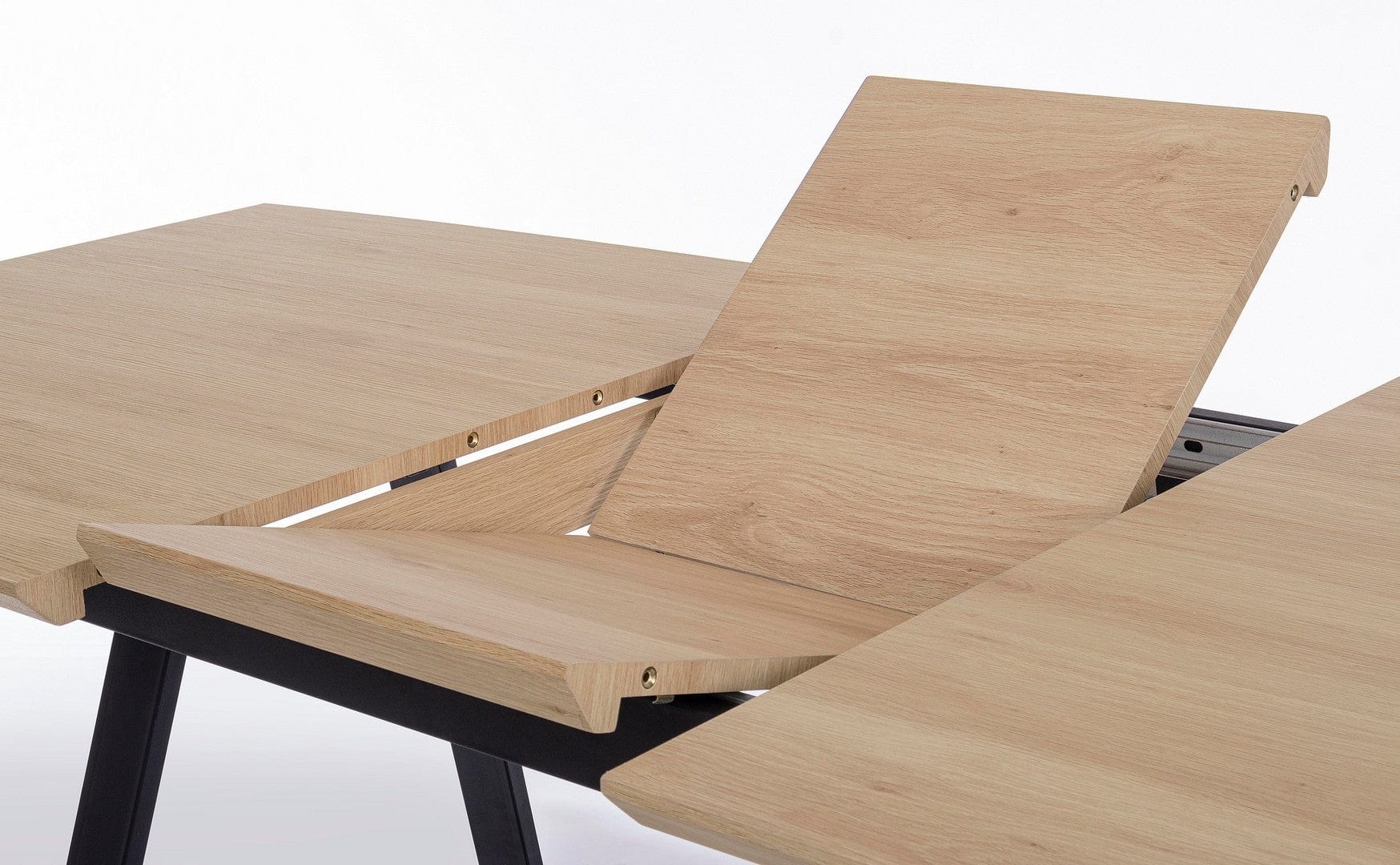 Masa extensibila din MDF si metal Collins Natural / Negru, L160-200xl90xH76 cm (6)