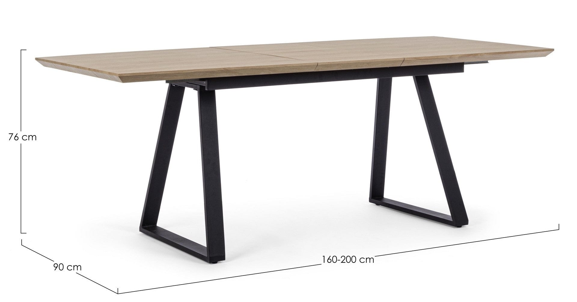 Masa extensibila din MDF si metal Collins Natural / Negru, L160-200xl90xH76 cm (7)