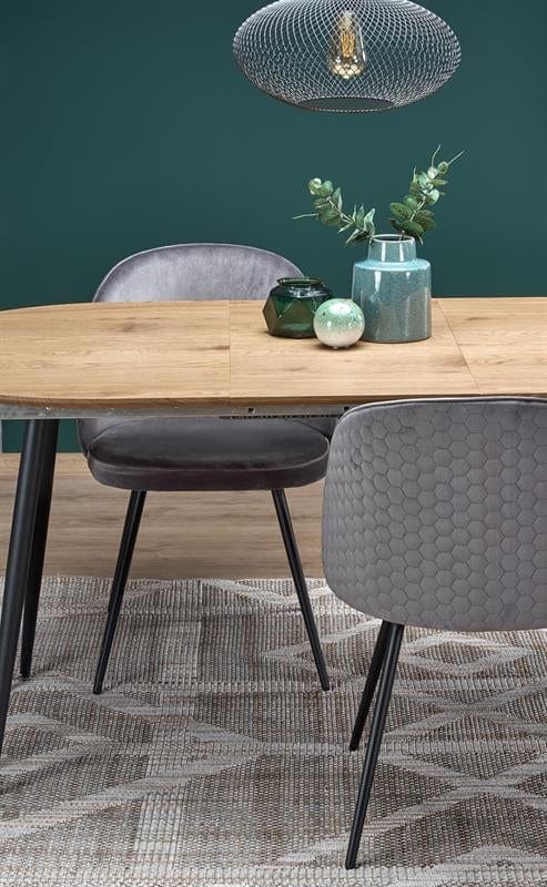 Halmar Masa extensibila din MDF si metal, Colorindo Stejar Auriu / Negru, L120-160xl80xH74 cm