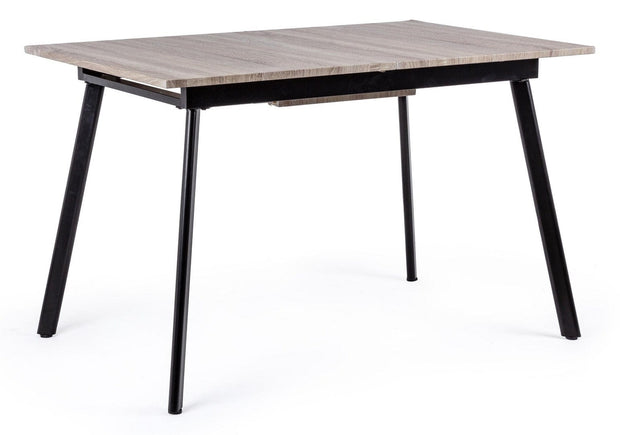 Masa extensibila din MDF si metal Courtney Natural / Negru, L120-160xl80xH76,5 cm