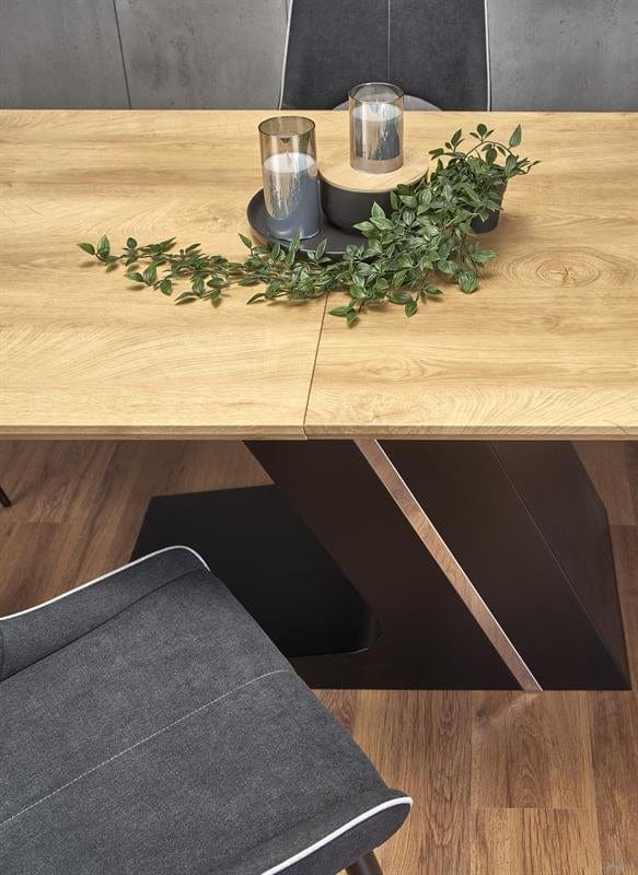 Halmar Masa extensibila din MDF si metal Fergal Stejar / Negru, L160-220xl90xH75 cm