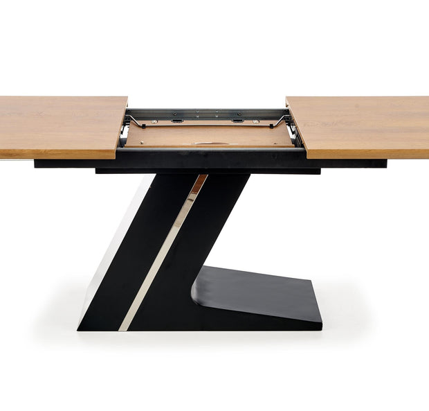 Halmar Masa extensibila din MDF si metal Fergal Stejar / Negru, L160-220xl90xH75 cm