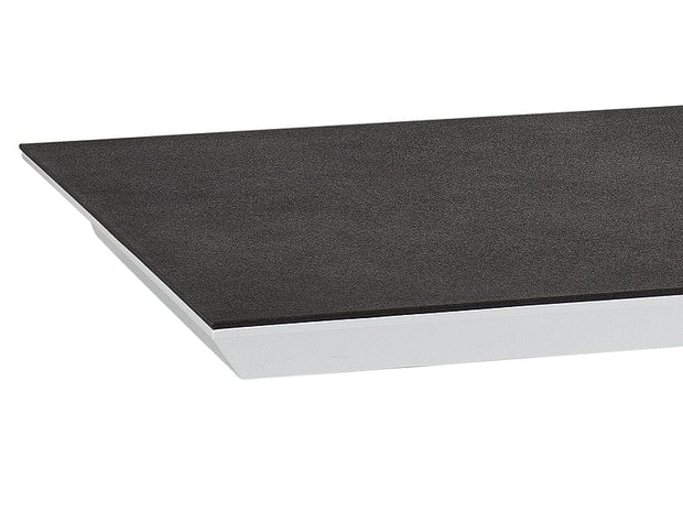 Signal Masa extensibila din MDF, sticla si metal, Alric II Medium Negru / Alb, L140-200xl85xH75 cm