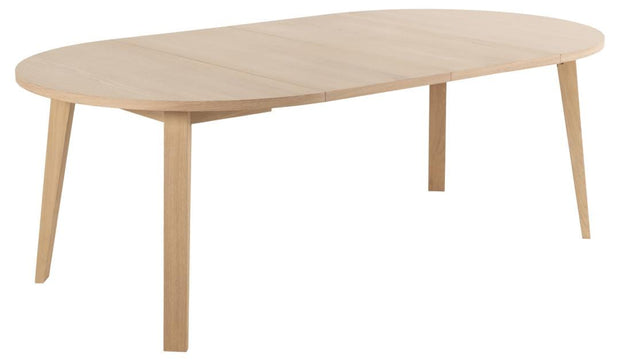 Masa extensibila din pal, furnir si lemn, A-Line Stejar White Wash, Ø120-220xH75 cm (2)