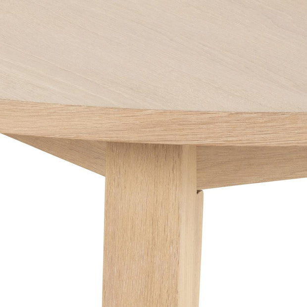 Masa extensibila din pal, furnir si lemn, A-Line Stejar White Wash, Ø120-220xH75 cm (5)