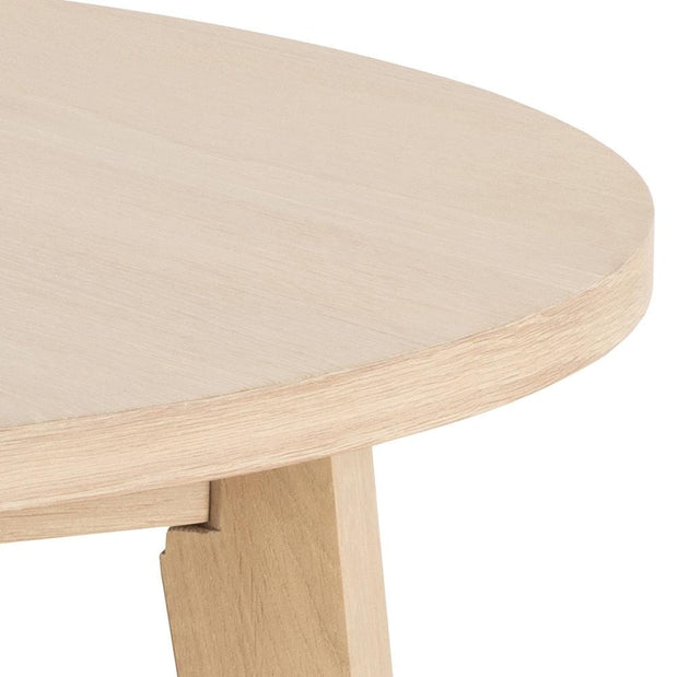 Masa extensibila din pal, furnir si lemn, A-Line Stejar White Wash, Ø120-220xH75 cm (6)