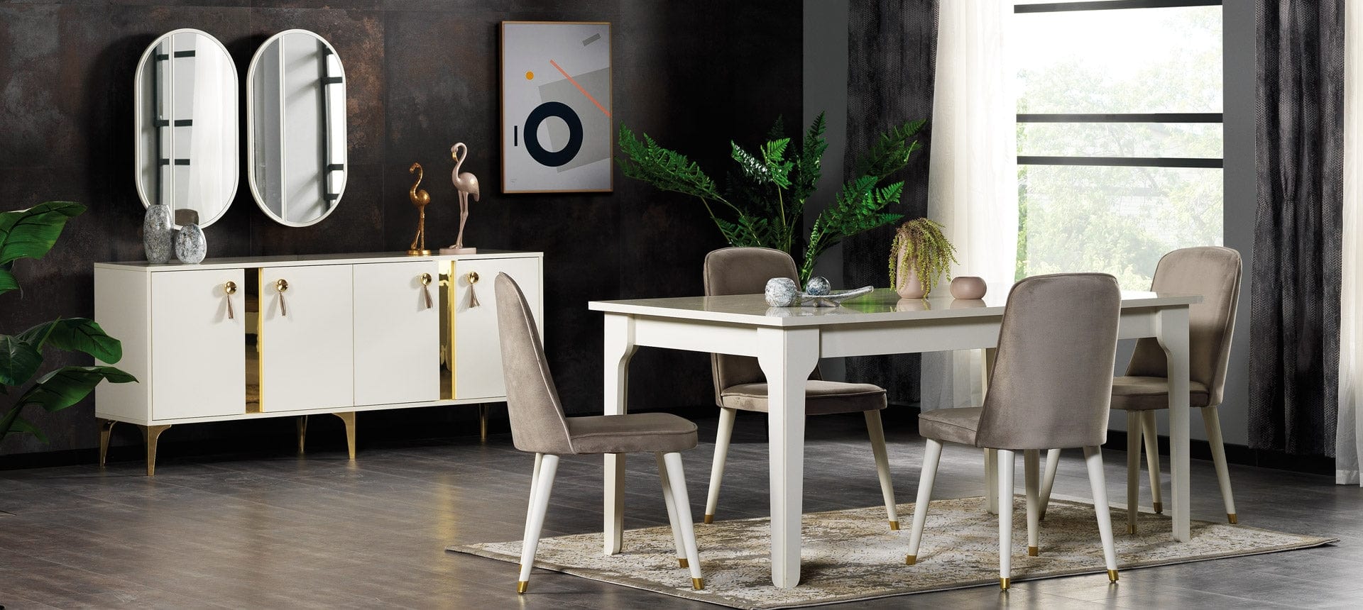 Serhat Masa extensibila din pal Ibiza Alb, L170-215xl96xH78 cm