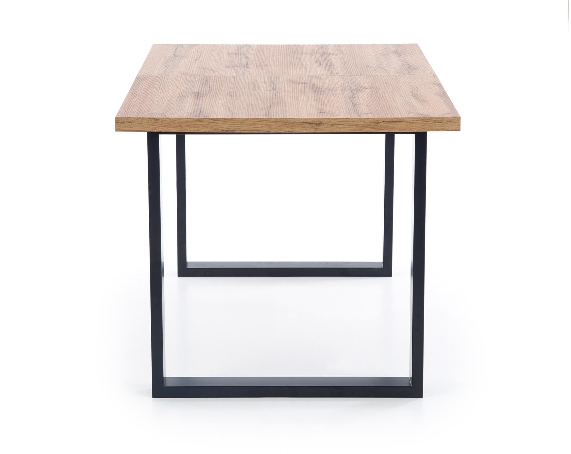 Halmar Masa extensibila din pal si metal, Vilmos Large Stejar Wotan / Negru, L160-210xl90xH74 cm