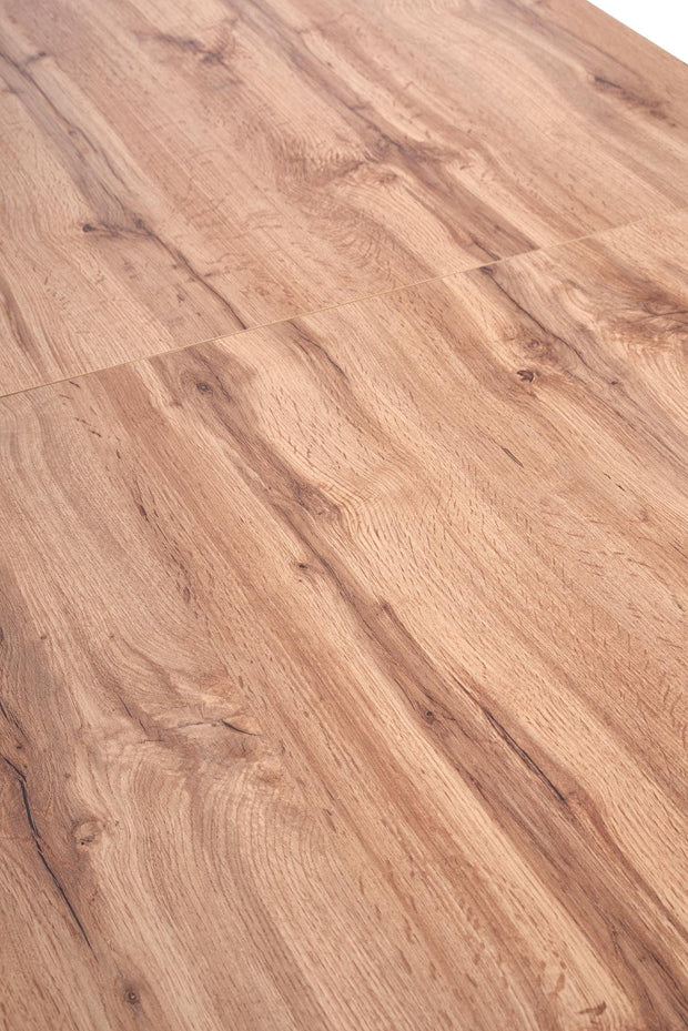 Halmar Masa extensibila din pal si metal, Vilmos Small Stejar Wotan / Negru, L135-185xl85xH74 cm