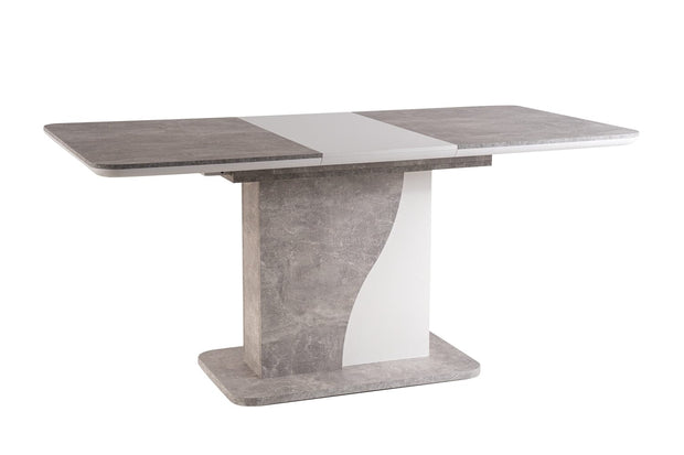Masa extensibila din pal, Sylvius Alb / Gri, L120-160xl80xH76 cm (1)