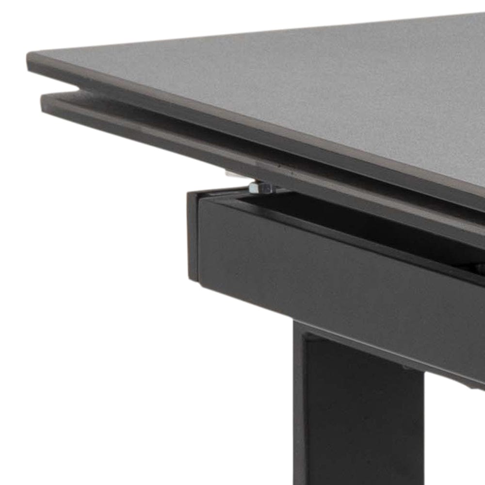 Masa extensibila din sticla, ceramica si metal Huddersfield Negru, L160-240xl85xH76 cm (3)