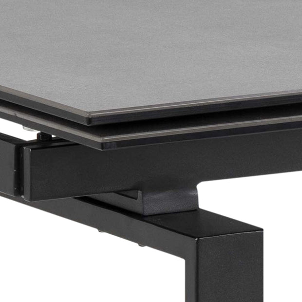 Masa extensibila din sticla, ceramica si metal Huddersfield Negru, L160-240xl85xH76 cm (4)