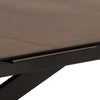 Masa extensibila din sticla, ceramica si metal, Irwine Ruginiu / Negru, L200-240xl100xH76 cm (3)
