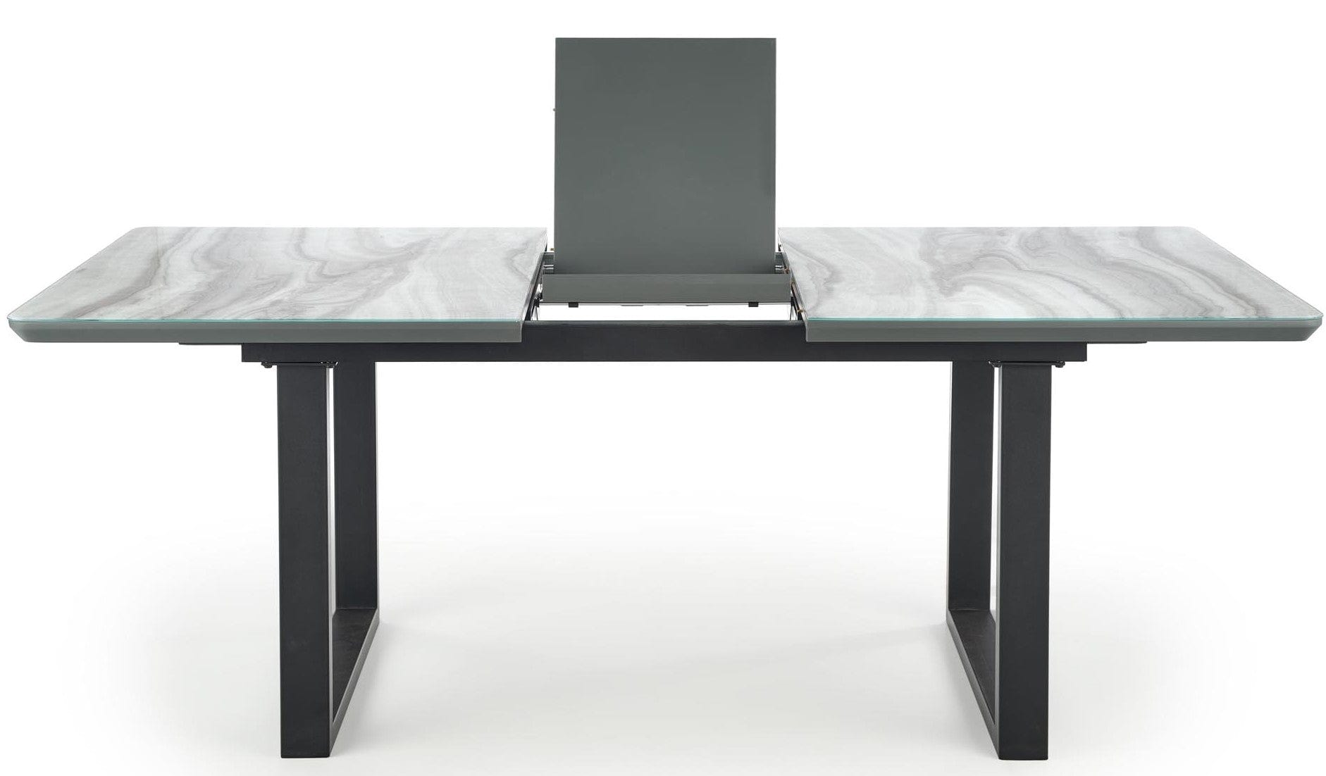 Halmar Masa extensibila din sticla, MDF si metal, Marlette Alb / Gri / Negru, L160-200xl90xH76 cm