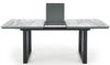 Halmar Masa extensibila din sticla, MDF si metal, Marlette Alb / Gri / Negru, L160-200xl90xH76 cm