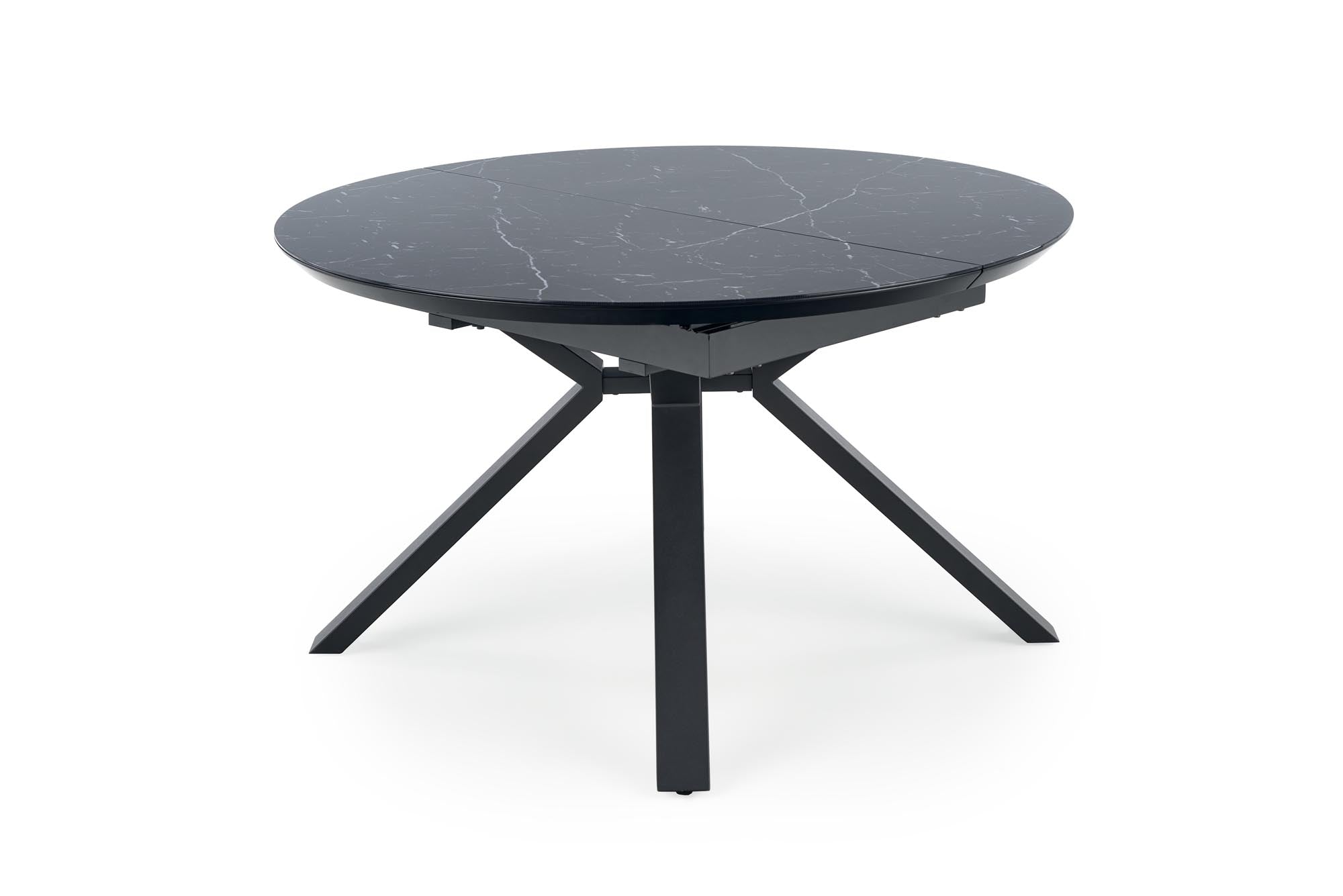 Halmar Masa extensibila din sticla, MDF si metal, Verity Negru, L130-180xl130xH76 cm