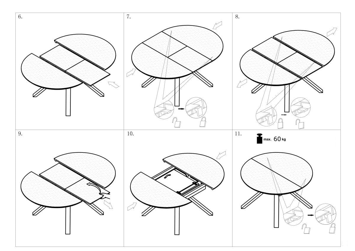 Halmar Masa extensibila din sticla, MDF si metal, Verity Negru, L130-180xl130xH76 cm
