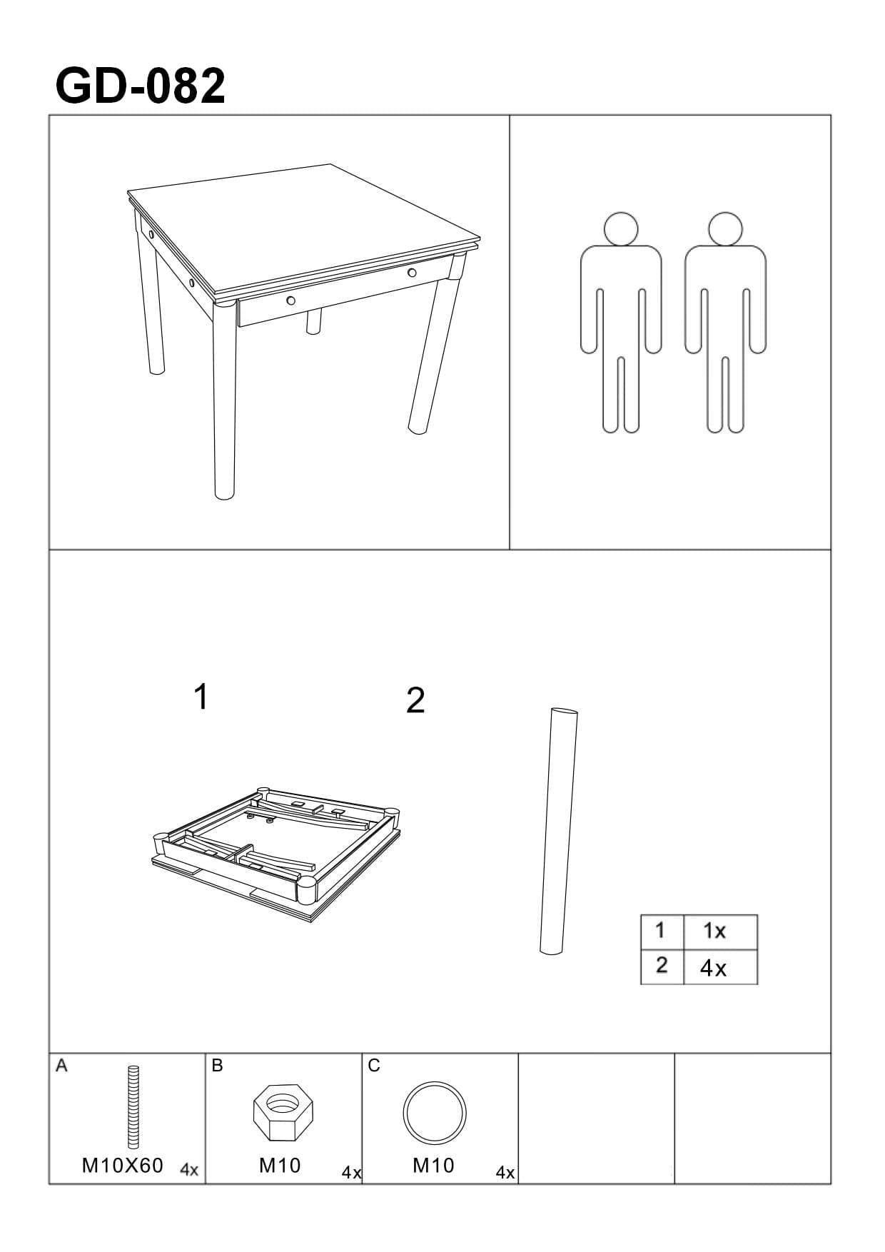 Signal Masa extensibila din sticla si metal, Grid-082 Crem / Crom, L80-131xl80xH75 cm