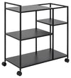 Masa minibar mobila din metal, Newcastle Negru, L78xl40xH85 cm