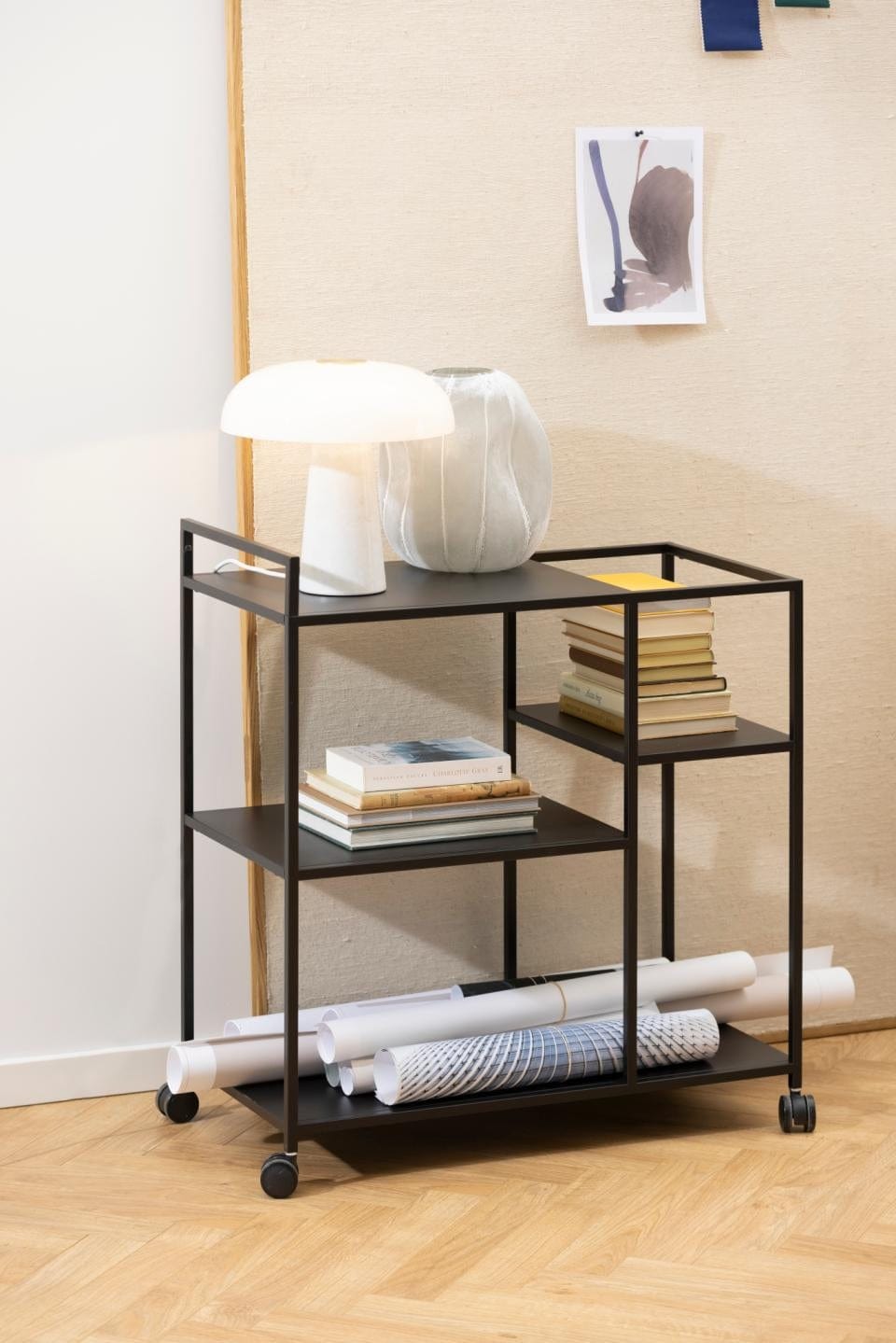 Masa minibar mobila din metal, Newcastle Negru, L78xl40xH85 cm (2)