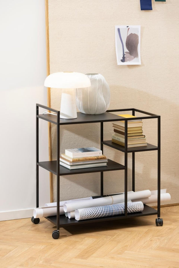 Masa minibar mobila din metal, Newcastle Negru, L78xl40xH85 cm (2)