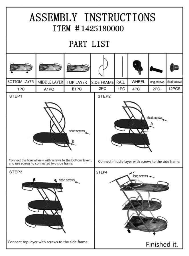 Masa minibar mobila din metal si sticla Marble Glass Mix Multicolor / Auriu, L71xl45,5xH84,5 cm (10)