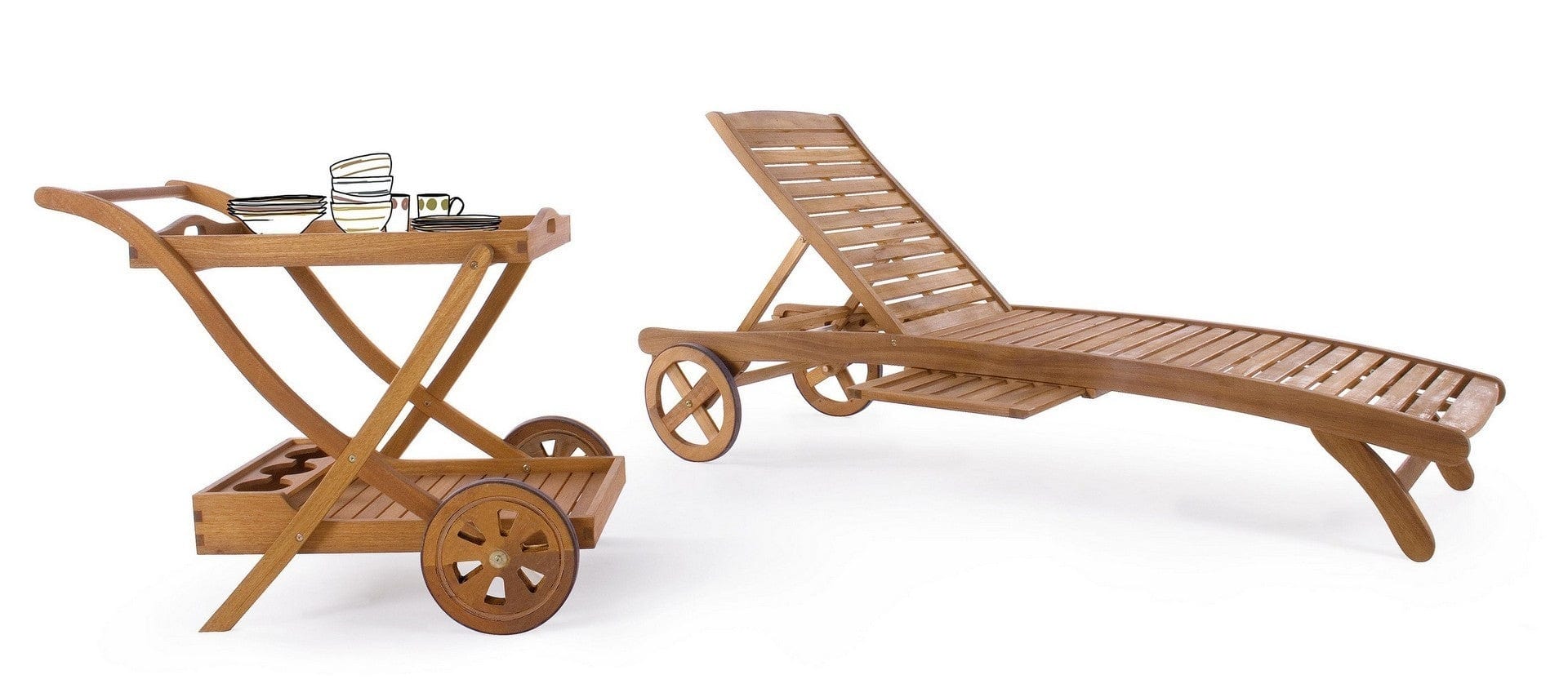 Masa minibar mobila pentru gradina / terasa, din lemn de salcam, cu suport sticle, Noemi Natural, L89xl56xH76 cm (4)