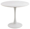Masa rotunda din ceramica si metal, Malta Marmura / Alb, Ø90xH75 cm