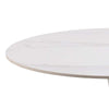 Masa rotunda din ceramica si metal, Malta Marmura / Alb, Ø90xH75 cm (3)