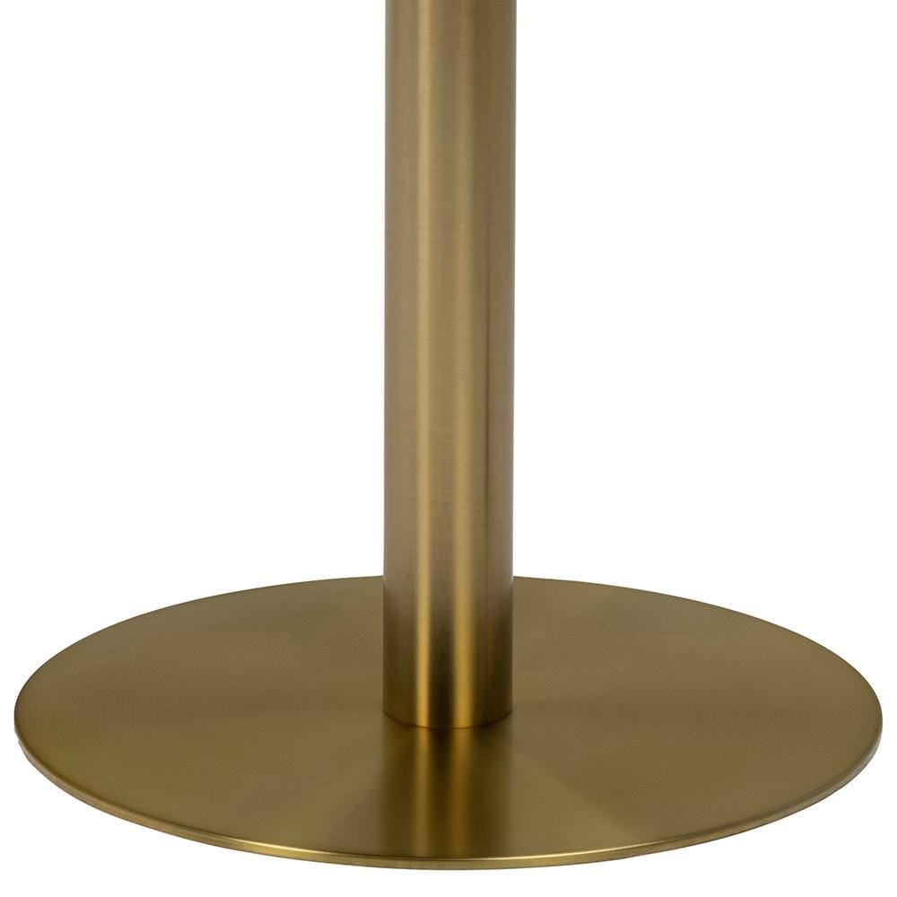 Masa rotunda din marmura si metal, Corby Alb / Alama, Ø80xH75 cm (4)