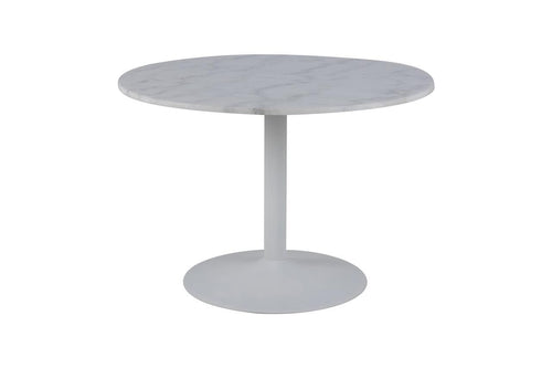 Masa rotunda din marmura si metal Tarifa Alb, Ø110xH75 cm