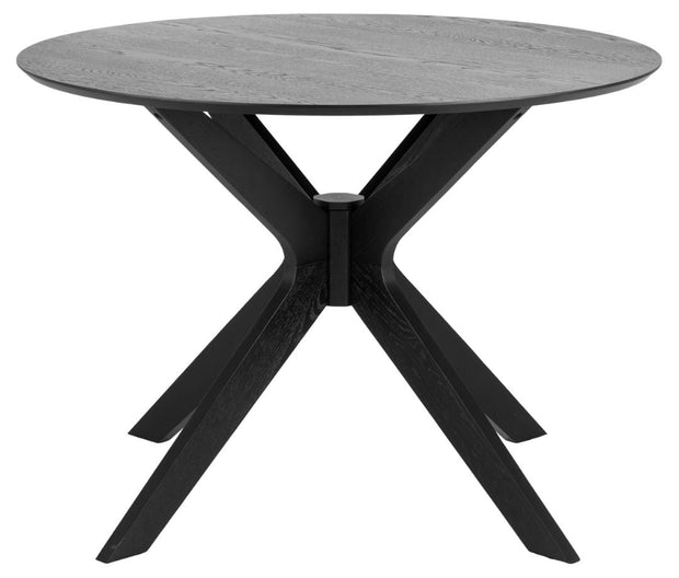 Masa rotunda din MDF, furnir si lemn, Duncan Negru, Ø105xH75 cm (1)