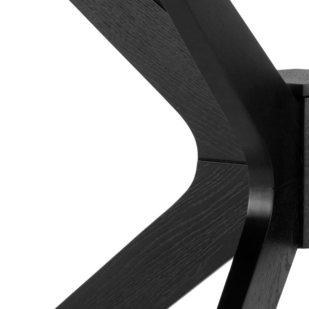 Masa rotunda din MDF, furnir si lemn, Duncan Negru, Ø105xH75 cm (2)