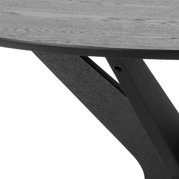 Masa rotunda din MDF, furnir si lemn, Duncan Negru, Ø105xH75 cm (3)